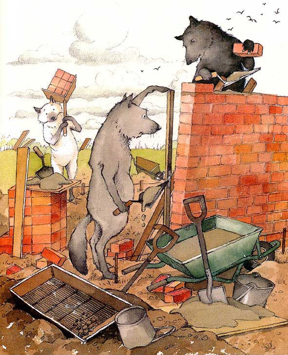 The Three Little Wolves and the Big Bad Pig(三只小狼和大坏猪) (04),绘本,绘本故事,绘本阅读,故事书,童书,图画书,课外阅读
